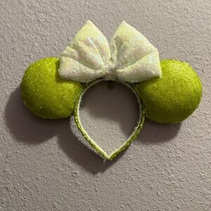 Custom lime, green and white sequin ears!